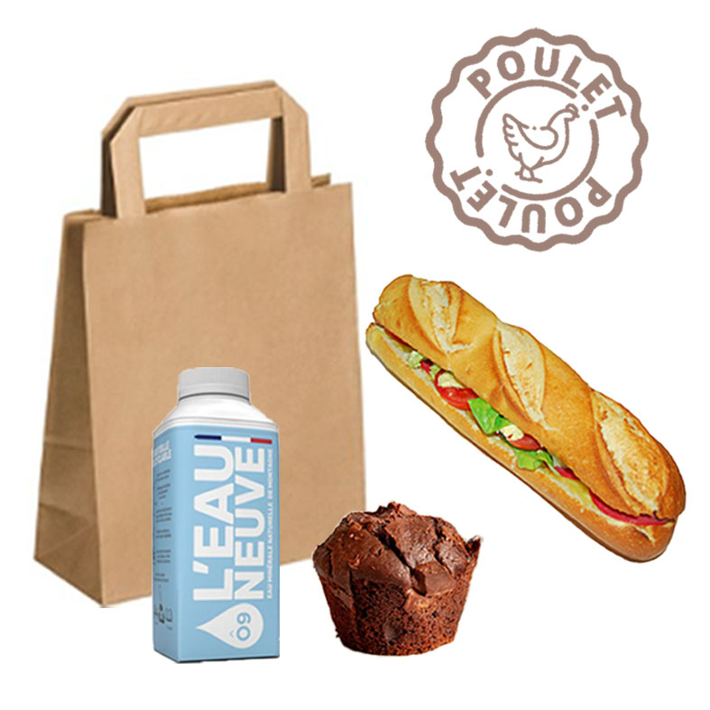 Formule sandwich HAUT DE GAMME Poulet & Muffin au chocolat